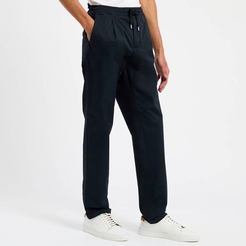 Navy Twill Cotton Blend Joggers - Replay - Modalova