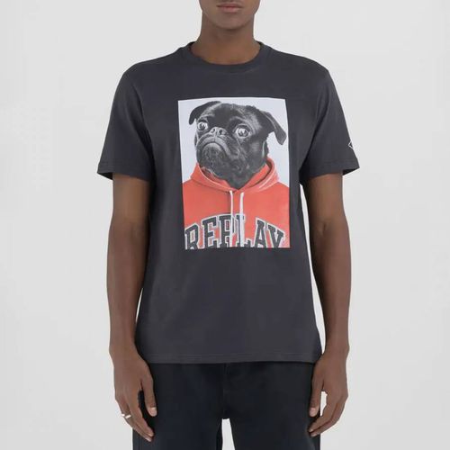 Black Pug Logo Cotton T-Shirt - Replay - Modalova