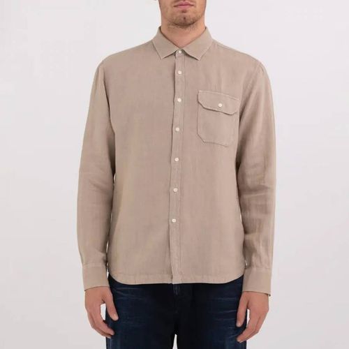 Stone Regular Fit Linen Shirt - Replay - Modalova