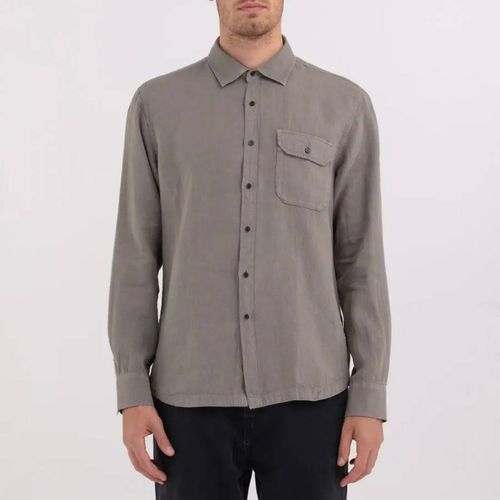 Grey Regular Fit Linen Shirt - Replay - Modalova