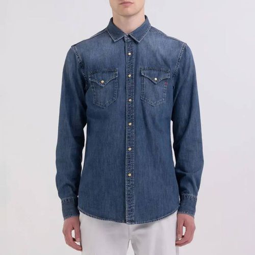 Mid Blue Denim Shirt - Replay - Modalova