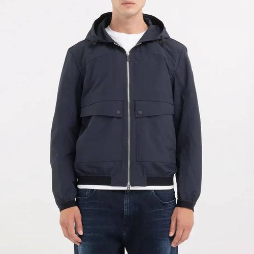 Navy Hooded Short Coat - Replay - Modalova