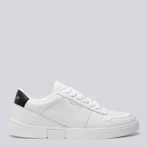 White Leather Court Trainers - Replay - Modalova