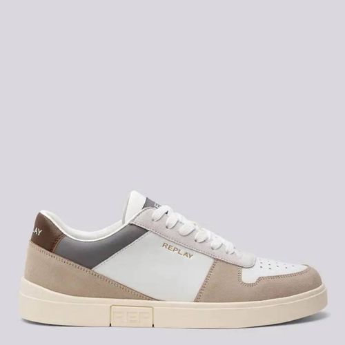 Neutral Leather Court Trainers - Replay - Modalova