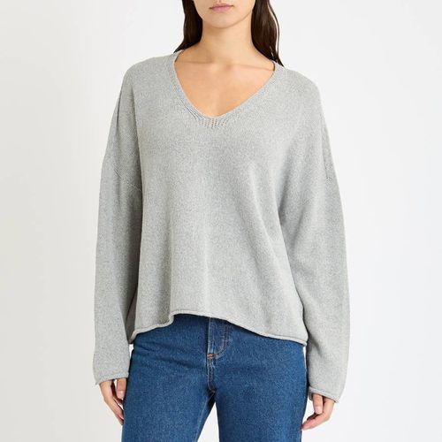 Grey V-Neck Cropped Jumper - Replay - Modalova