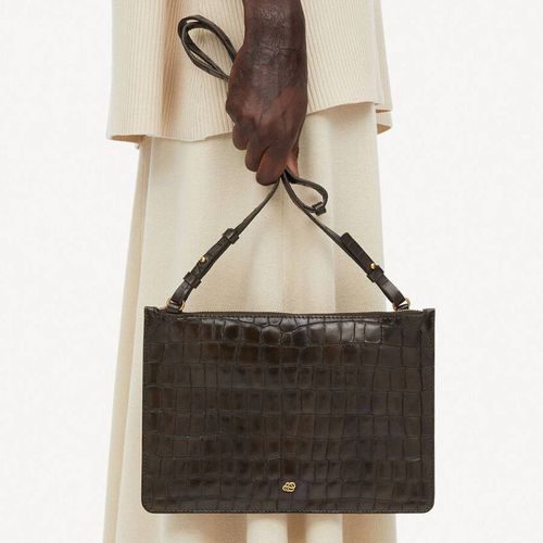 Brown Leather Strap Purse - By Malene Birger - Modalova