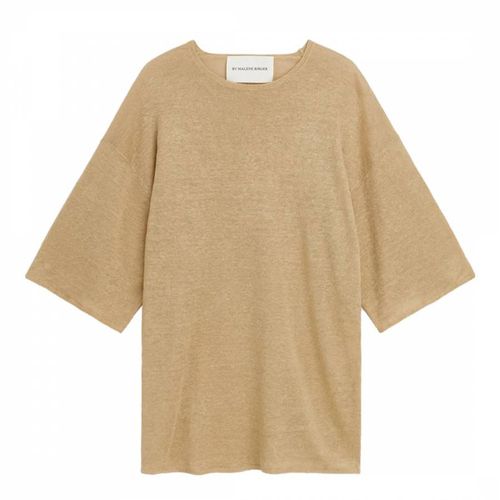 Camel Calime Linen T-shirt - By Malene Birger - Modalova