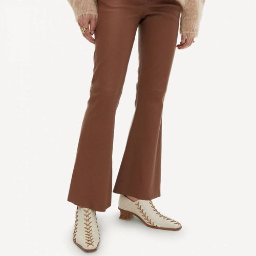 Chestnut Leather Flare Trouser - By Malene Birger - Modalova