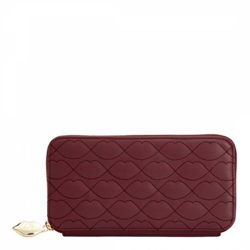 Rosewood Lip Quilted Leather Tansy Wallet - Lulu Guinness - Modalova