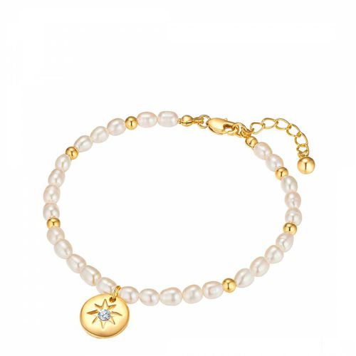 Yellow Gold Freshwater Pearl Bracelet - Perldor - Modalova