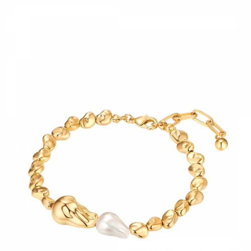 Yellow Gold Freshwater Pearl Bracelet - Perldor - Modalova