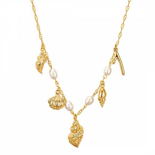 Yellow Gold Freshwater Pearl Necklace - Perldor - Modalova