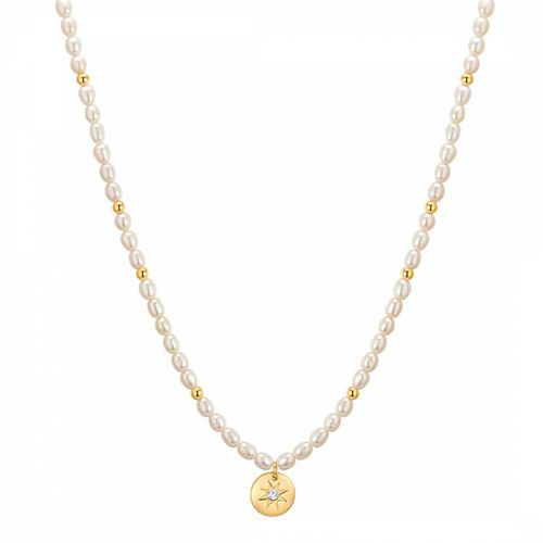 Yellow Gold Freshwater Pearl Necklace - Perldor - Modalova