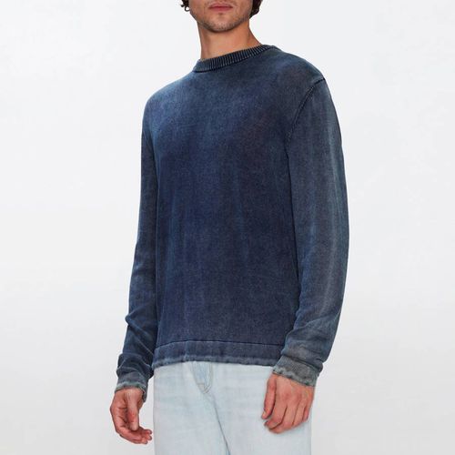 Dark Blue Tie Dye Cotton Sweatshirt - 7 For All Mankind - Modalova