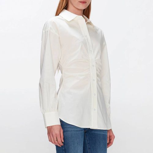 Poplin Ruched Cotton Blend Shirt - 7 For All Mankind - Modalova