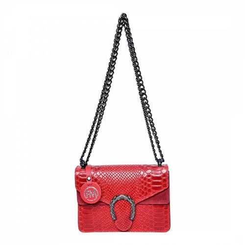 Red Italian Leather Shoulder Bag - Roberta M - Modalova