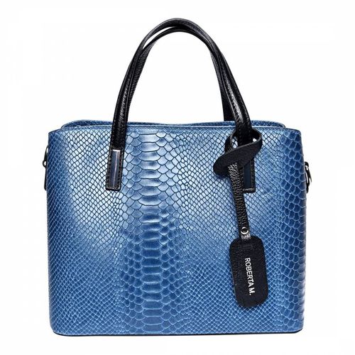 Blue Italian Leather Top Handle Bag - Roberta M - Modalova