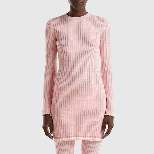 Pink Ribbed Cotton Mini Dress - United Colors of Benetton - Modalova