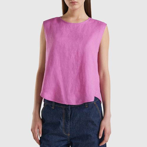 Pink Sleeveless Linen Top - United Colors of Benetton - Modalova