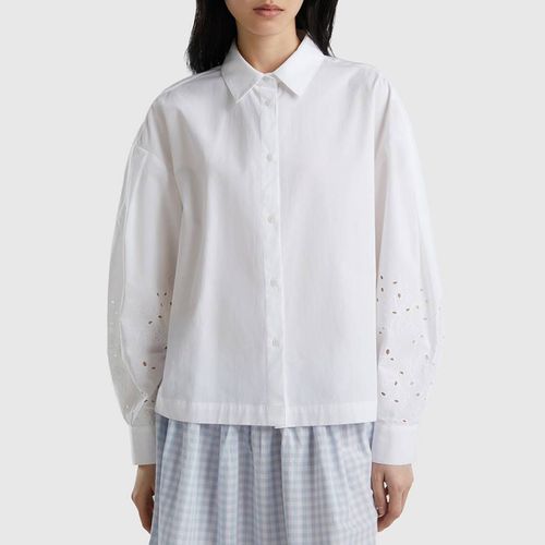 White Cut Out Cotton Shirt - United Colors of Benetton - Modalova