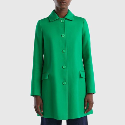Green Longline Cotton Coat - United Colors of Benetton - Modalova