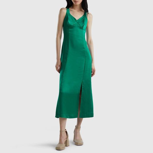 Green Silk Dress - United Colors of Benetton - Modalova