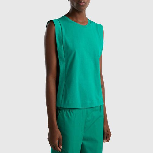 Green Sleeveless Cotton Top - United Colors of Benetton - Modalova
