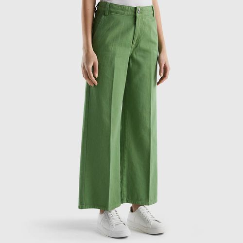 Green Wide Leg Cotton Jeans - United Colors of Benetton - Modalova