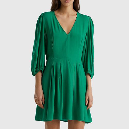 Green V Neck Mini Dress - United Colors of Benetton - Modalova