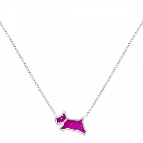 Sterling Silver Pink Coloured Resin Jumping Dog Necklace - Radley - Modalova