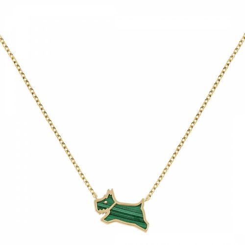 Hay'S Mews Ladies 18ct Pale Gold Plated Sterling Silver Malachite Coloured Resin Jumping Dog Necklace - Radley - Modalova