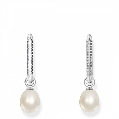 Sterling & Pearl Drop Glam & Soul Hoop Earrings - Thomas Sabo - Modalova