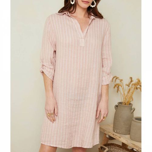 Pale Pink Linen Shirt Dress - LE MONDE DU LIN - Modalova