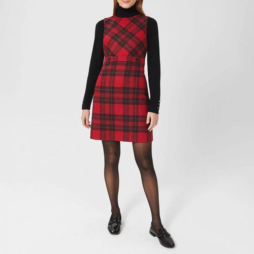 Red Melanie Check Wool Dress - Hobbs London - Modalova