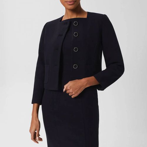 Navy Georgie Button Jacket - Hobbs London - Modalova