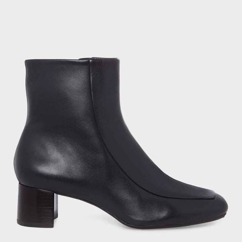 Navy Ottilie Leather Ankle Boots - Hobbs London - Modalova