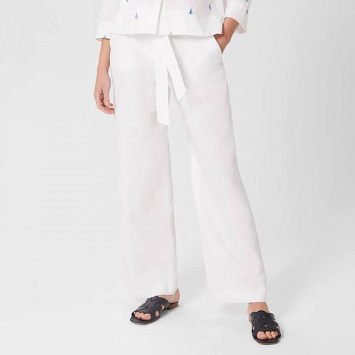 White Jacqui Linen Trousers - Hobbs London - Modalova