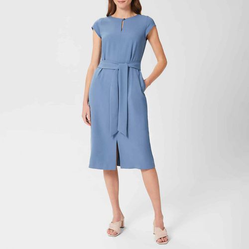 Blue Kristen Tie Midi Dress - Hobbs London - Modalova