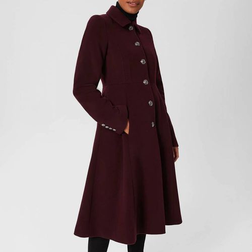 Burgundy Catilin Wool Cashmere Blend Coat - Hobbs London - Modalova