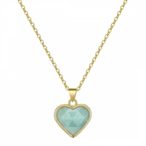 K Gold Heart Gemstone Necklace - Liv Oliver - Modalova