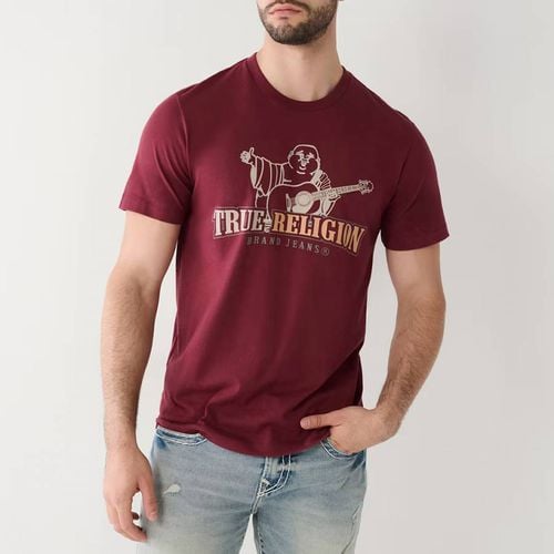 Burgundy Buddha Printed Logo Cotton T-Shirt - True Religion - Modalova