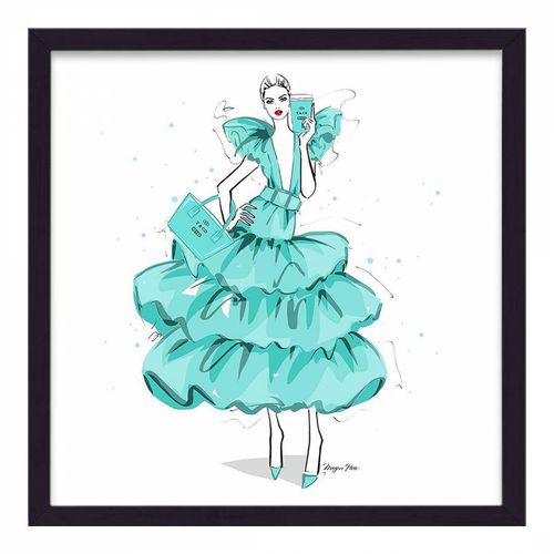 Tiffany & Co Tiffany Blue Gown Framed Print - Megan Hess - Modalova