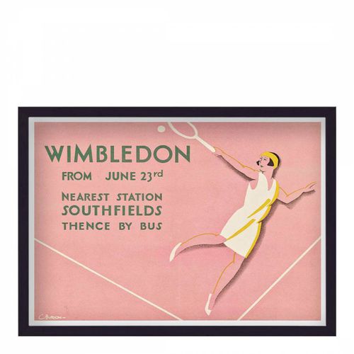 Vintage London Transport Wimbledon Tennis Southfields No5 Framed Print - Vintage Travel Posters - Modalova