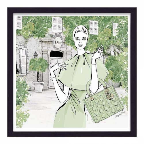 Dior French Retreat Green v1 Framed Print - Megan Hess - Modalova