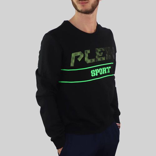 Black/Green Cotton Sweatshirt - Philipp Plein - Modalova