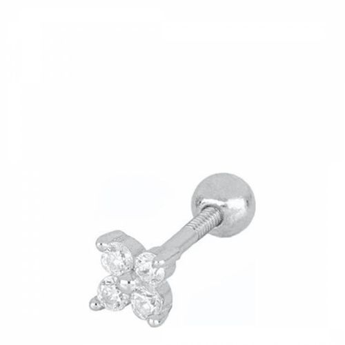 Silver Diamond Stud Earrings - Ma Petite Amie - Modalova