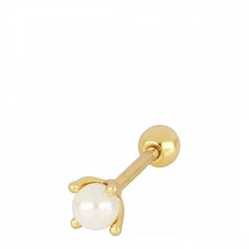 Gold Pearl Stud Earrings - Ma Petite Amie - Modalova