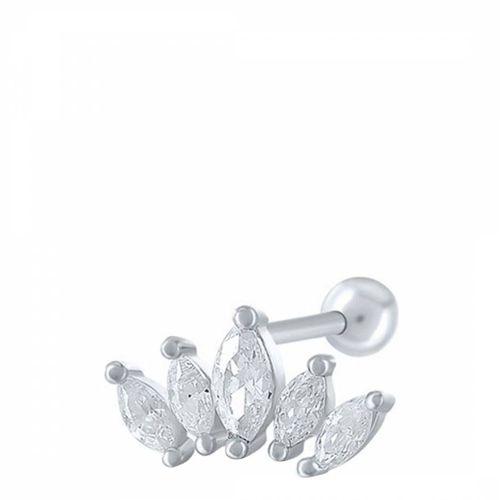 Silver Multi Diamond Stud Earrings - Ma Petite Amie - Modalova