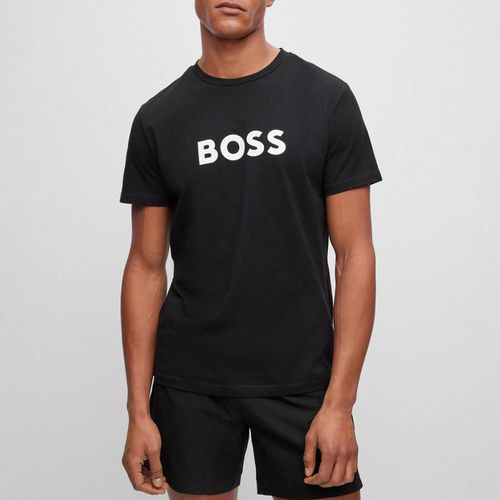 Black Regular Fit Cotton T-Shirt - BOSS - Modalova
