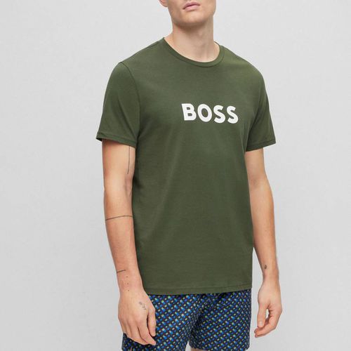 Dark Regular Fit Cotton T-Shirt - BOSS - Modalova